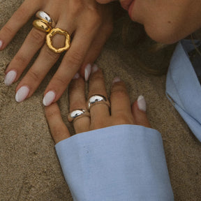 Anel Elegance Circular Ajustável Banhado a Ouro 18k