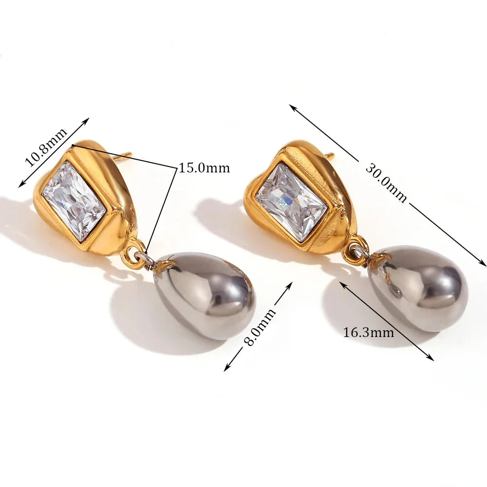 Brincos Geométricos Bicolores