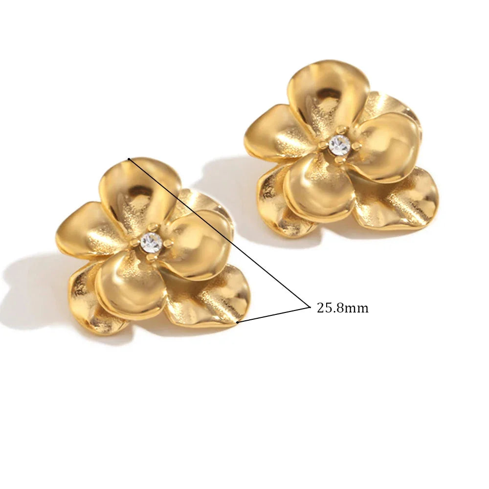 Brincos Florais Ouro