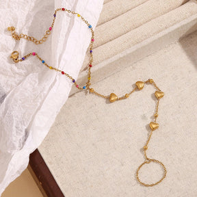 Pulseira Coração Dourado
