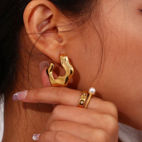 Brincos Orgânico Dourado