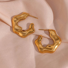 Brincos Orgânico Dourado