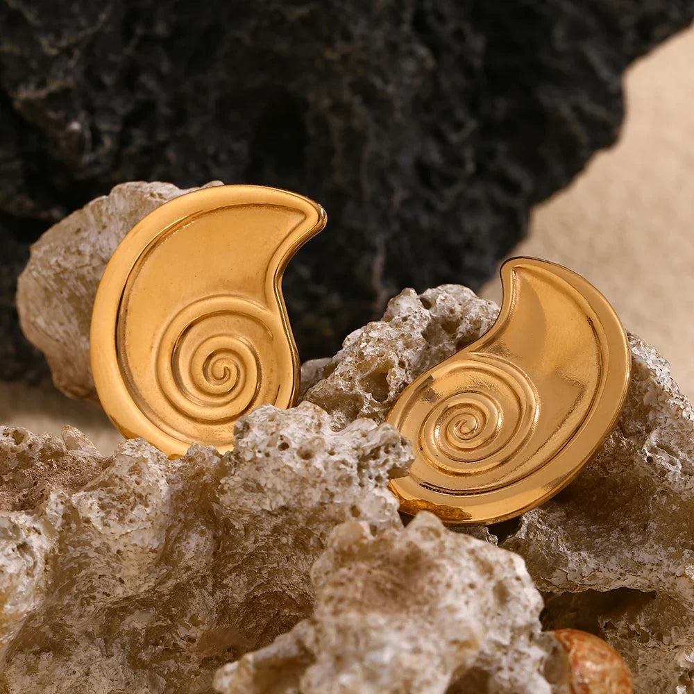 Brincos Espiral Dourada