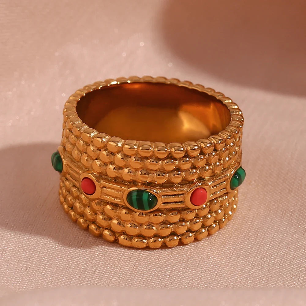 Anel Boho Malaquita