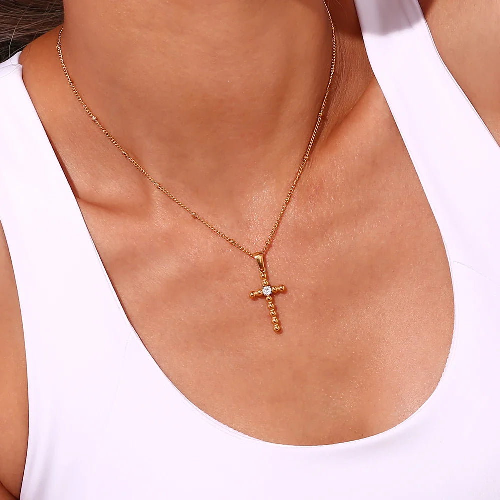 Colar Cruz Zirconia
