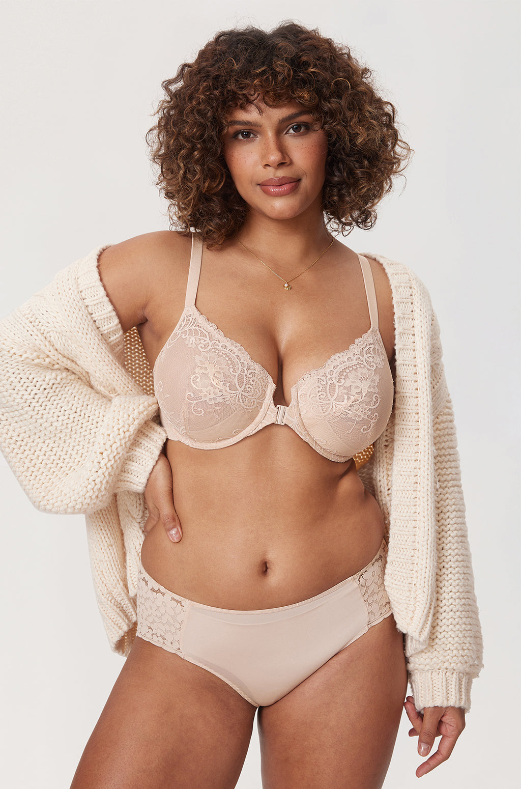 Vintage Lace Front Closure Bra