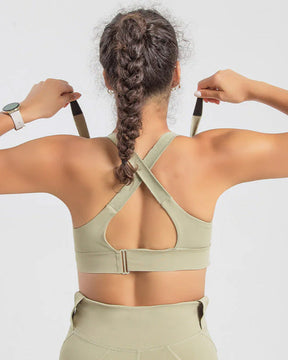 Women's High Impact Sports Bra Plus Size Zip-Front Shock Absober