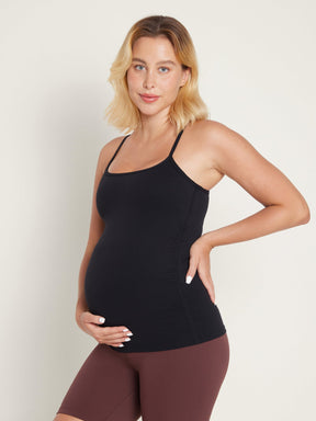 Y Back Maternity Tank - Ruched Sides