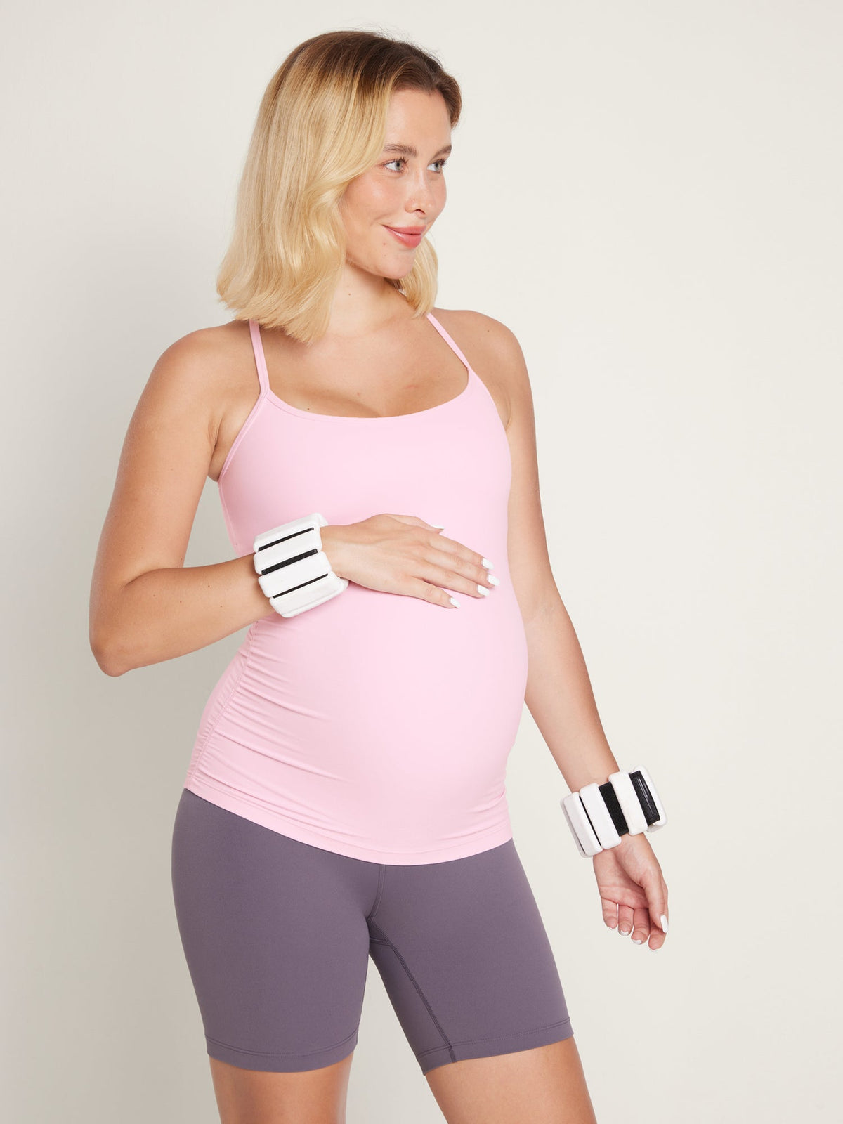 Y Back Maternity Tank - Ruched Sides