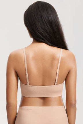 Ribbed Scoop Neck Seamless Bralette