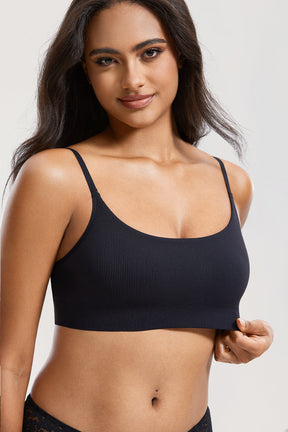 Ribbed Scoop Neck Seamless Bralette