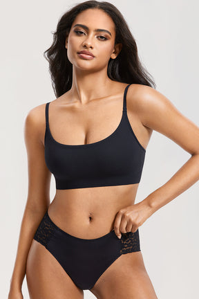 Ribbed Scoop Neck Seamless Bralette