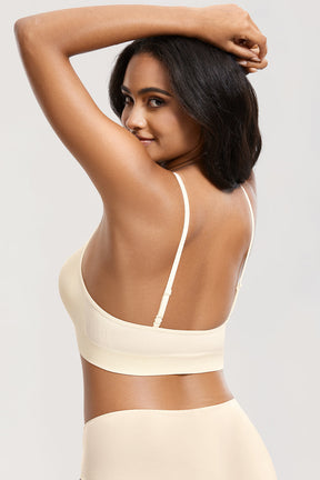 Ribbed Scoop Neck Seamless Bralette