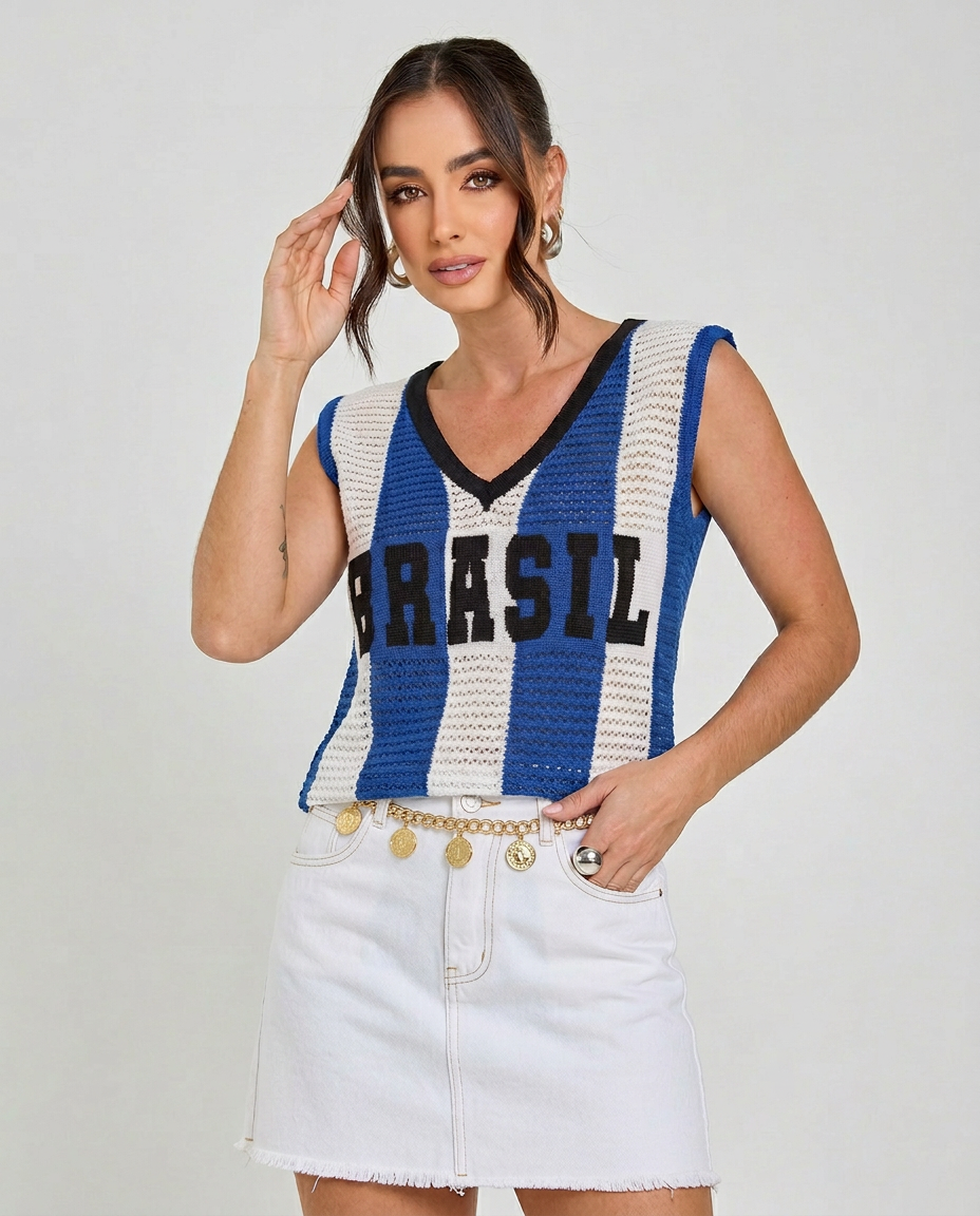 regata tricot arena brasil azul copa 2026 + frete grátis