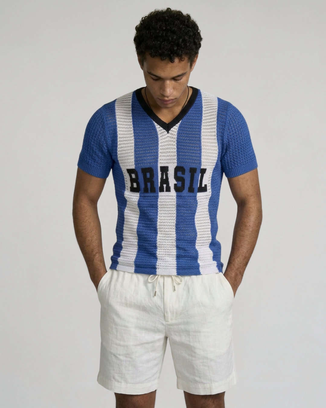 blusa masculina tricot seleção listrada copa 2026 + frete grátis