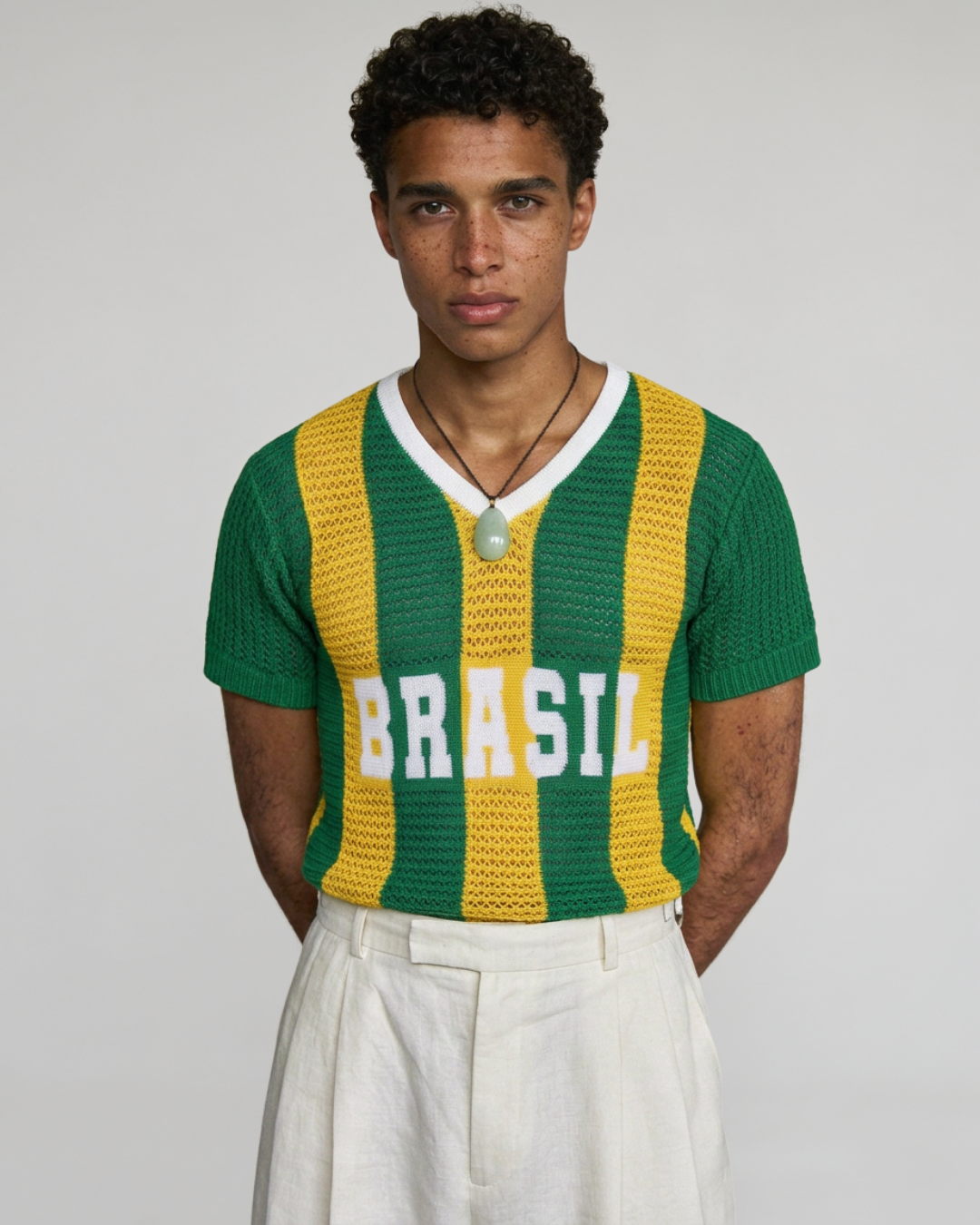 blusa masculina tricot seleção listrada copa 2026 + frete grátis
