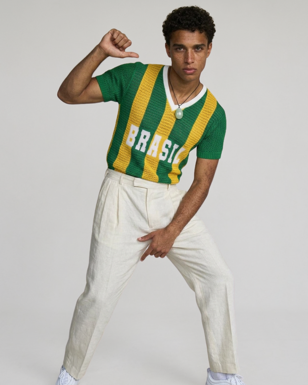blusa masculina tricot seleção listrada copa 2026 + frete grátis