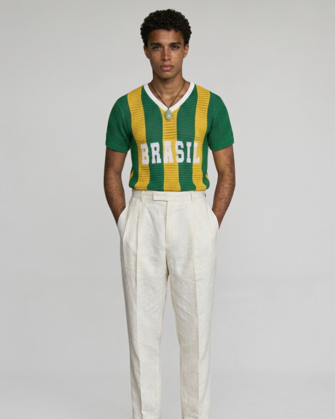 blusa masculina tricot seleção listrada copa 2026 + frete grátis
