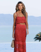 conjunto tricot vermelho aura mediterrânea