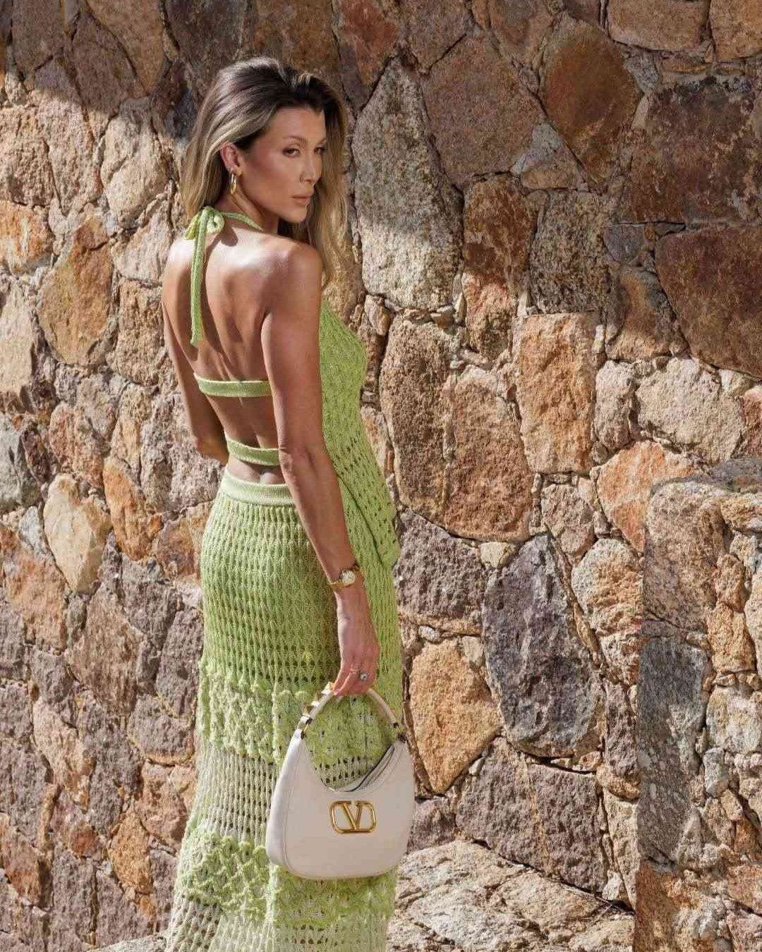 conjunto tricot verde pistache sardenha