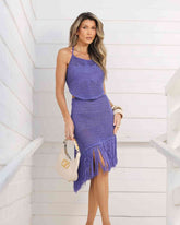 conjunto tricot roxo trancoso