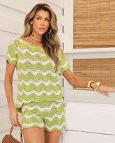 conjunto tricot chevron verde valência
