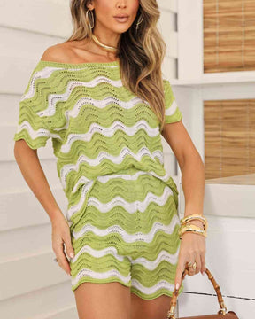 conjunto tricot chevron verde valência