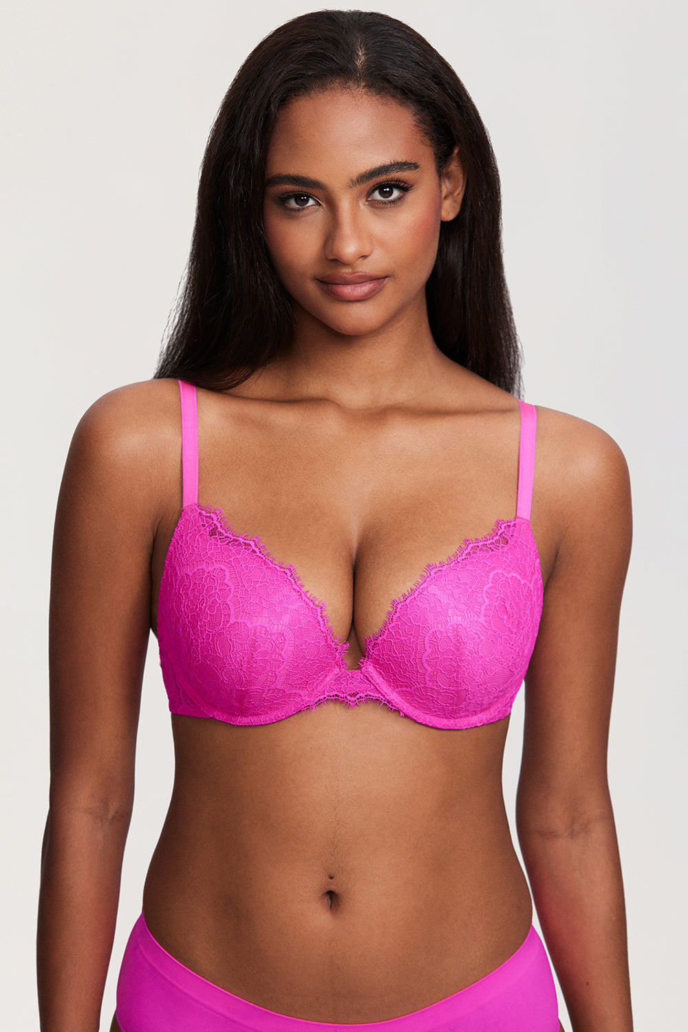 SUNDAY ROSY™ Lace Push Up Plunge Bra