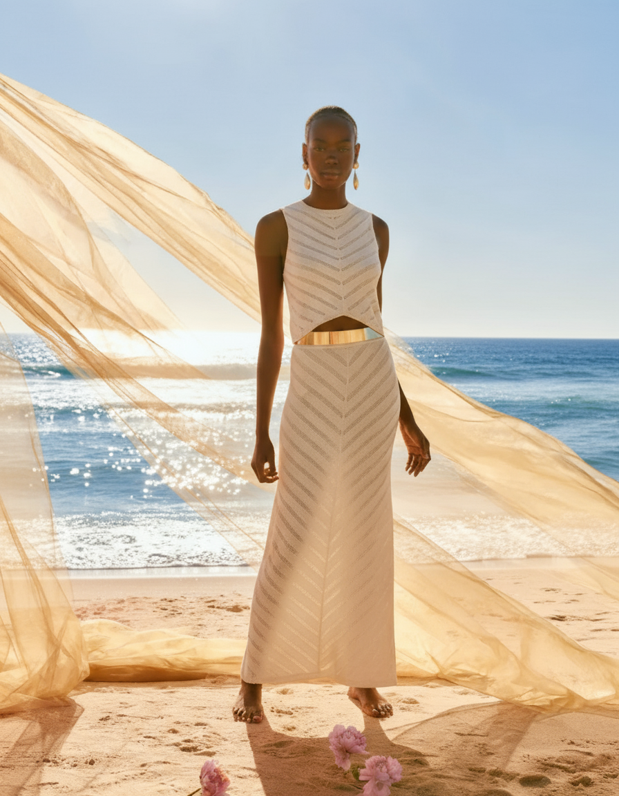 conjunto modal tricot areia brisa