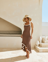 vestido godê marrom portofino