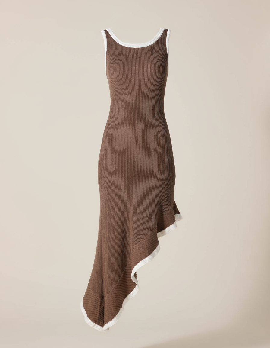 vestido godê marrom portofino