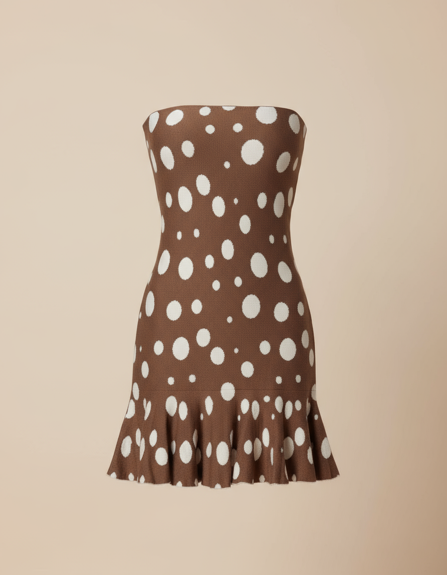 vestido tricô curto marrom cannes