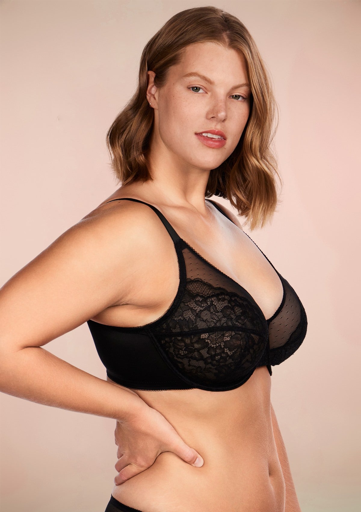 Woobilly® Full Coverage Lace Minimizer Bra - Petal