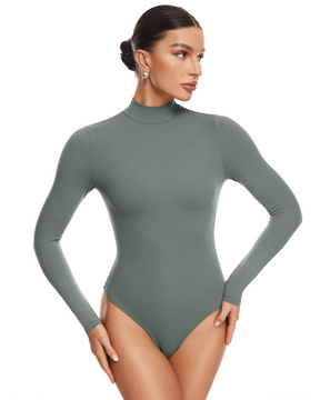 Natrelax™ Mock Neck Long Sleeve Bodysuit