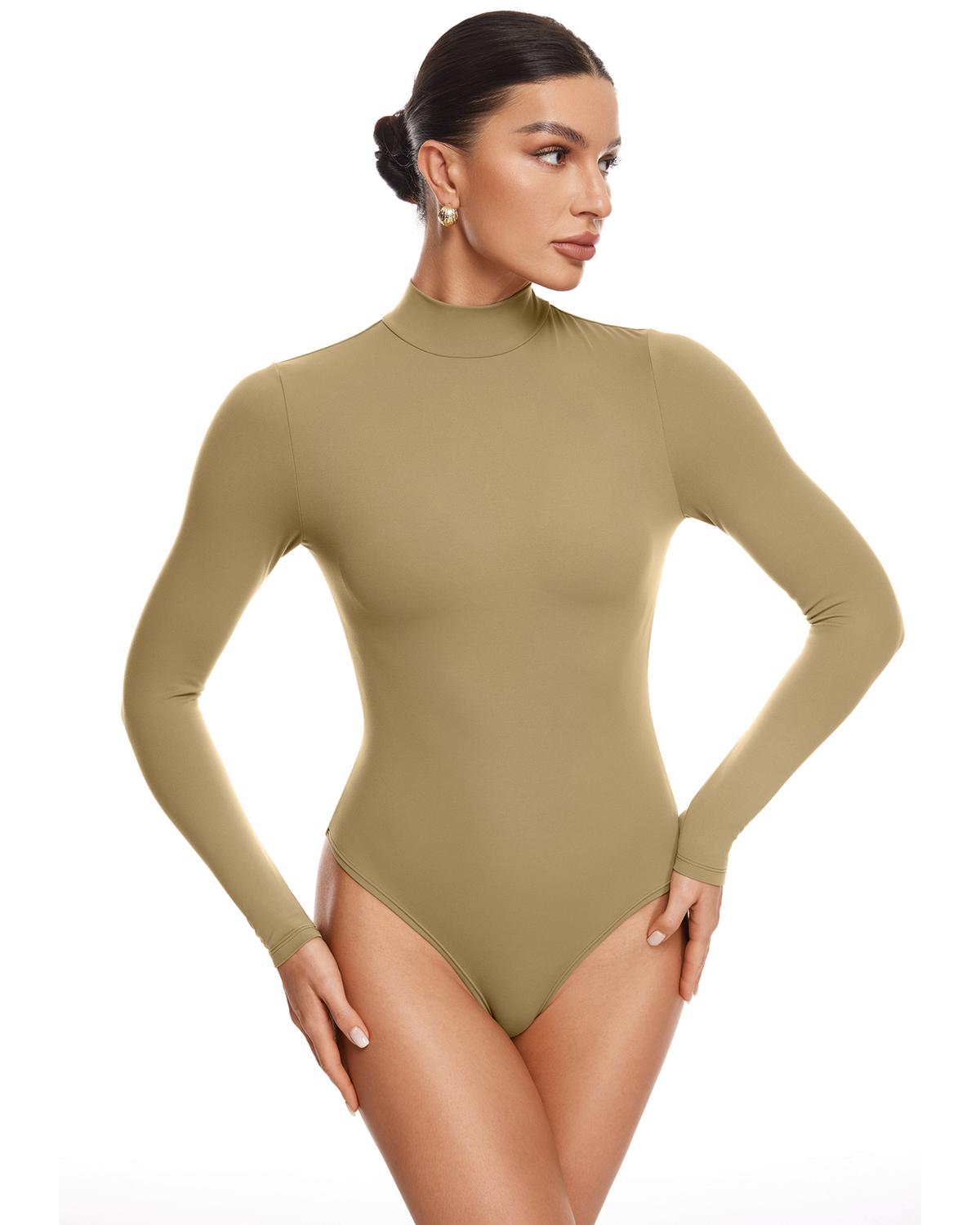 Natrelax™ Mock Neck Long Sleeve Bodysuit