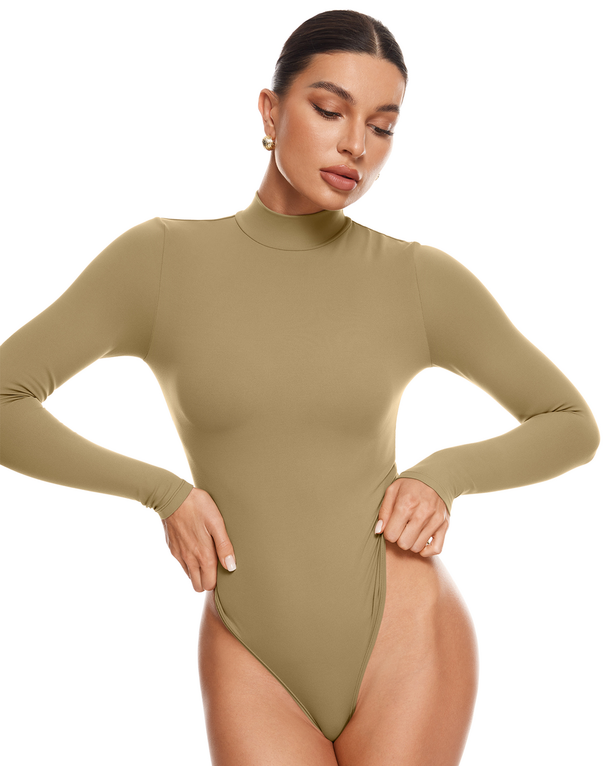 Natrelax™ Mock Neck Long Sleeve Bodysuit