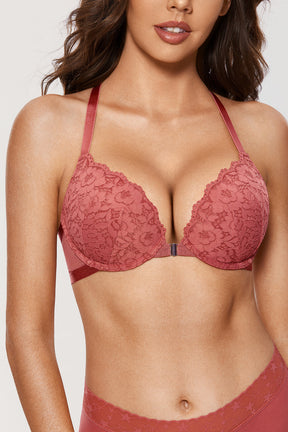Lacy Racerback Push Up Bra