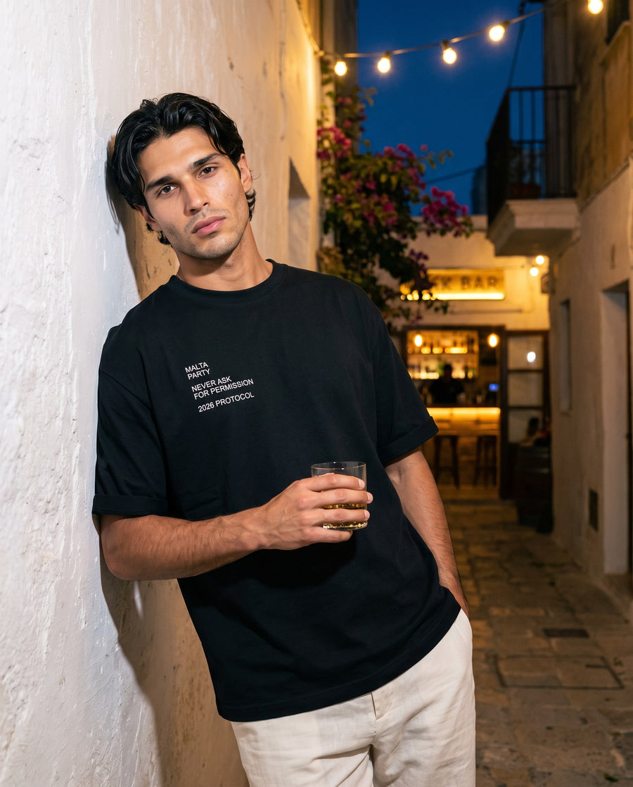 Camiseta oversized MALTA® after party às 23h: noite que não estava nos planos