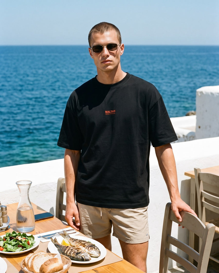 Camiseta oversized MALTA® take the risk às 12h: volta da praia