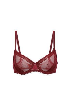 Natural See-Through Lace Demi Bra