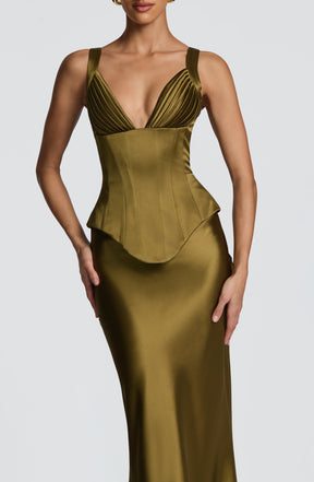 Rowan Corset - Deep Olive