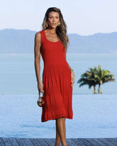 vestido midi tricot vermelho ibiza