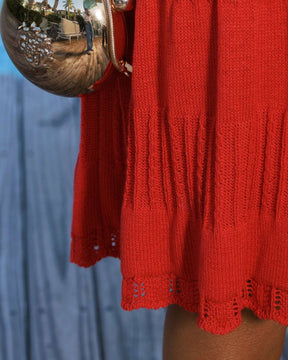 vestido midi tricot vermelho ibiza